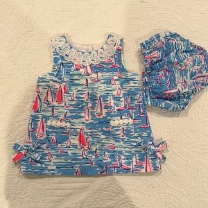 Lilly Pulitzer dress size 6-12 mo but fits more like 12mo.